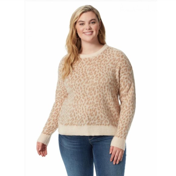 Jessica Simpson Women's Tan Leopard Sweater Sz XL Oversized NWT - Picture 5 of 9
